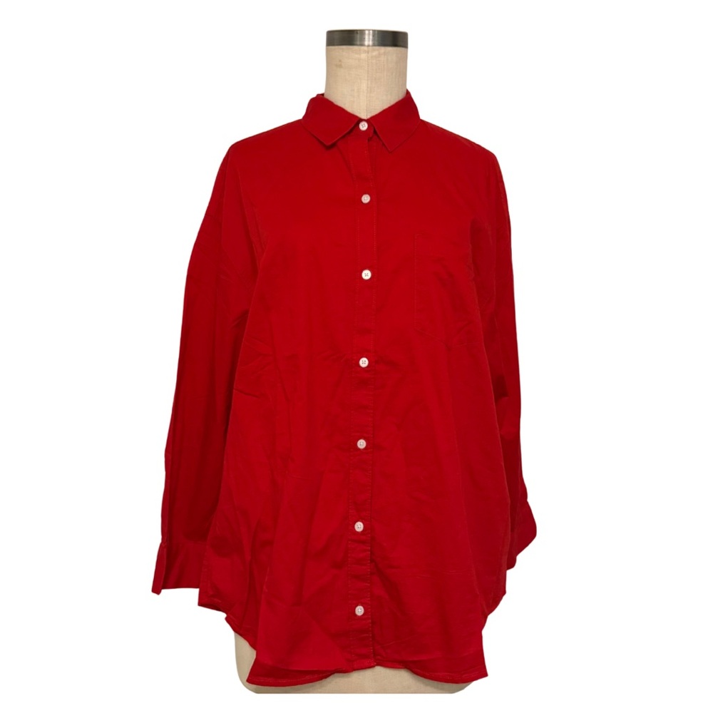 Old Navy Classic Red Women's Button-Up Shirt - size s